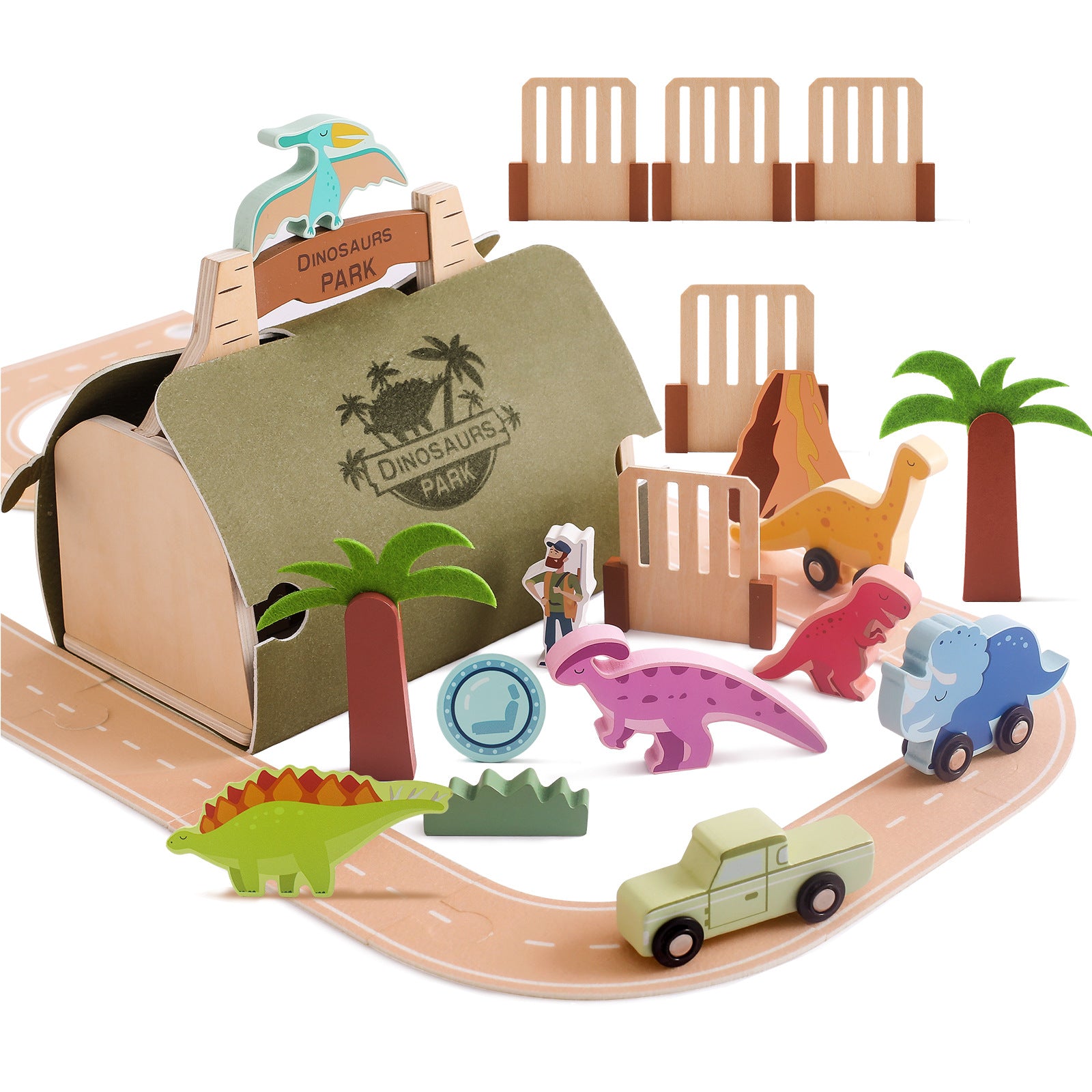 Nachhaltiges Dinosaurier Holzspiel