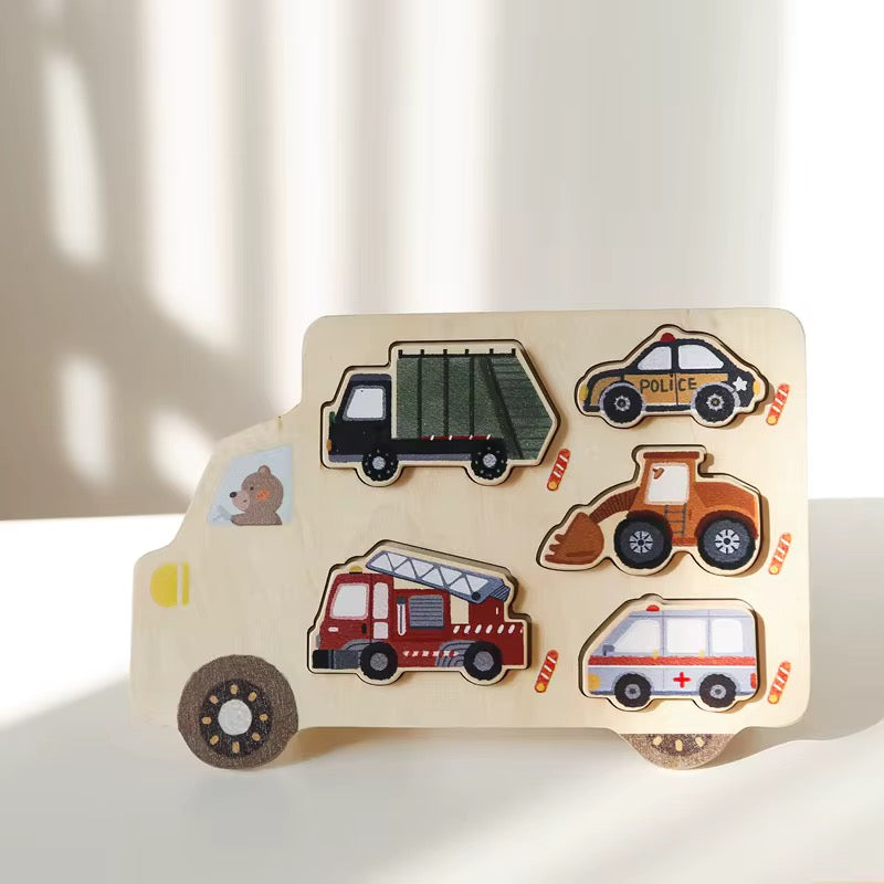 Montessori Fahrzeug Steckpuzzle