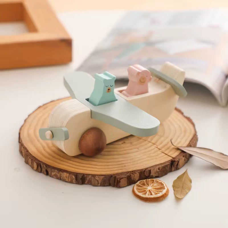 Helikopter-Spielzeug aus Holz für Kinder