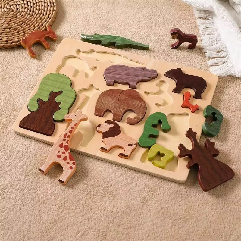 Montessori Safari Holzpuzzle