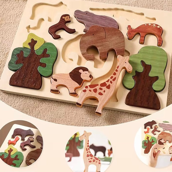 Montessori Safari Holzpuzzle