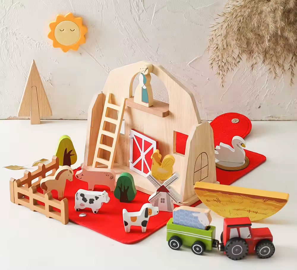 Bauernhof Holzspiel für Kinder
