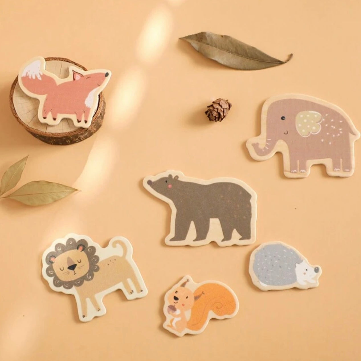 Tier-Steckpuzzle aus Holz