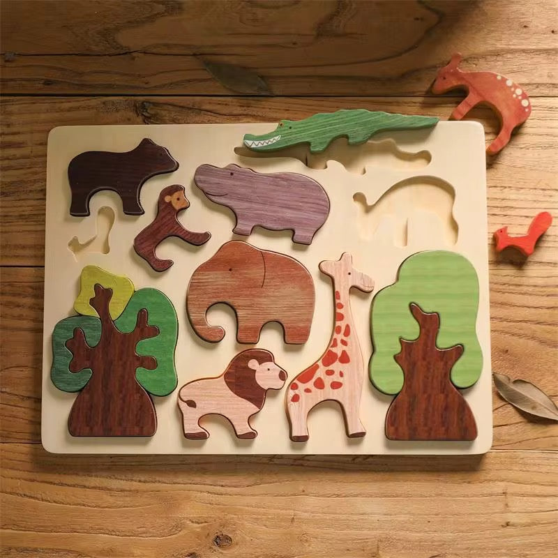 Montessori Safari Holzpuzzle