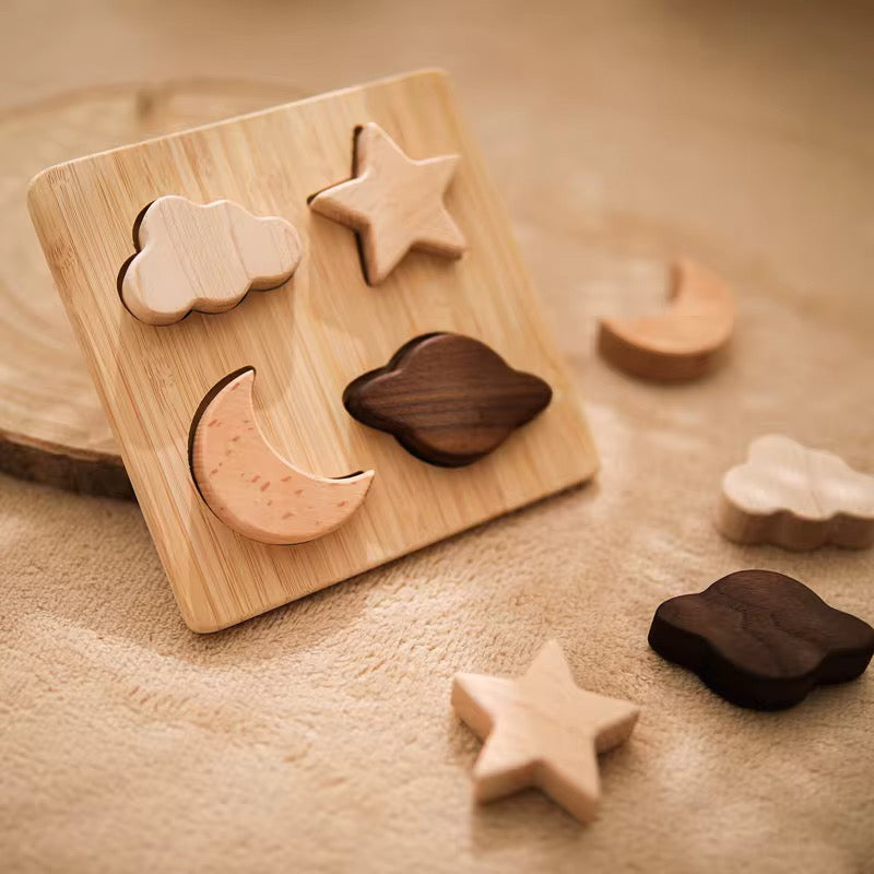 Montessori Himmelsformen Holzpuzzle