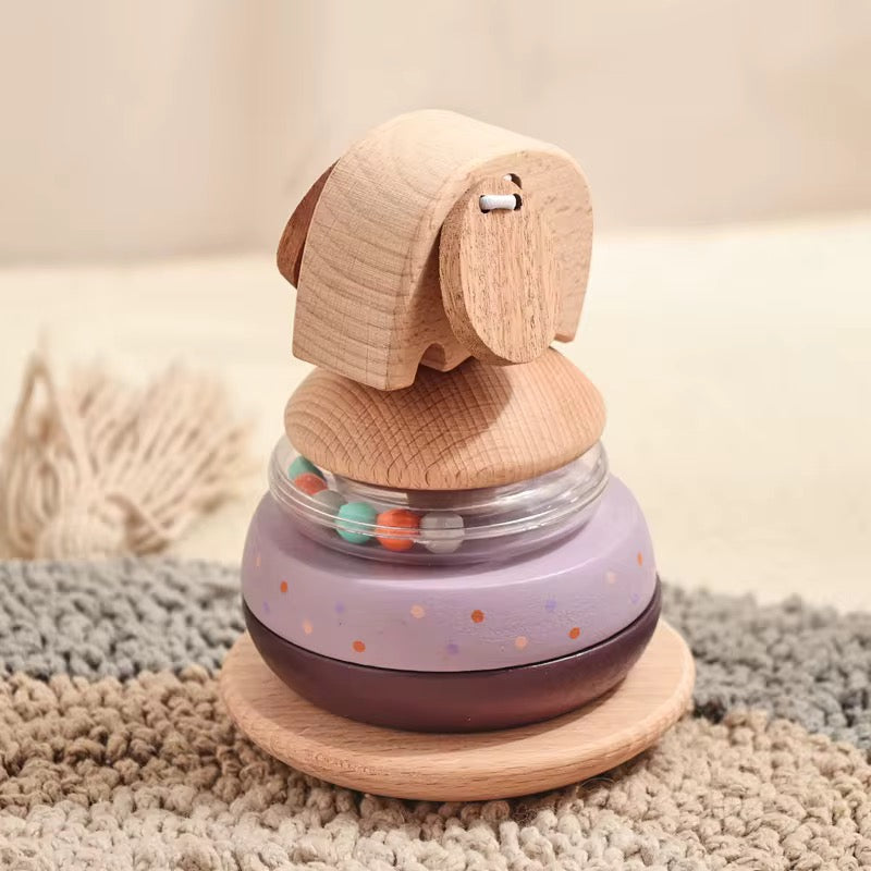 Elefanten Stapelturm für Babys aus Holz