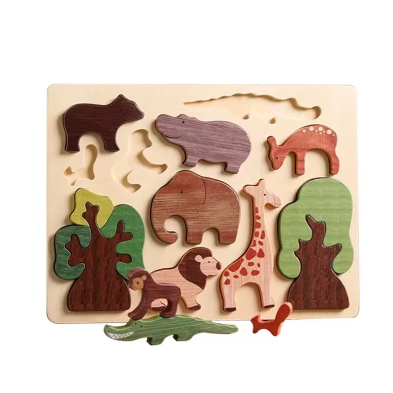 Montessori Safari Holzpuzzle