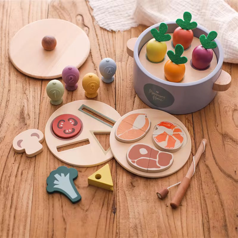 Montessori Kinder-Kochspielzeug aus Holz