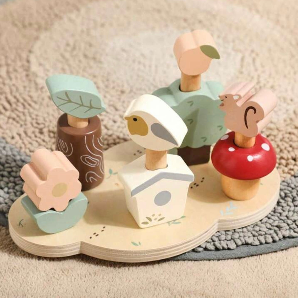 Nachhaltige Montessori Pilz-Bauklötze🍄