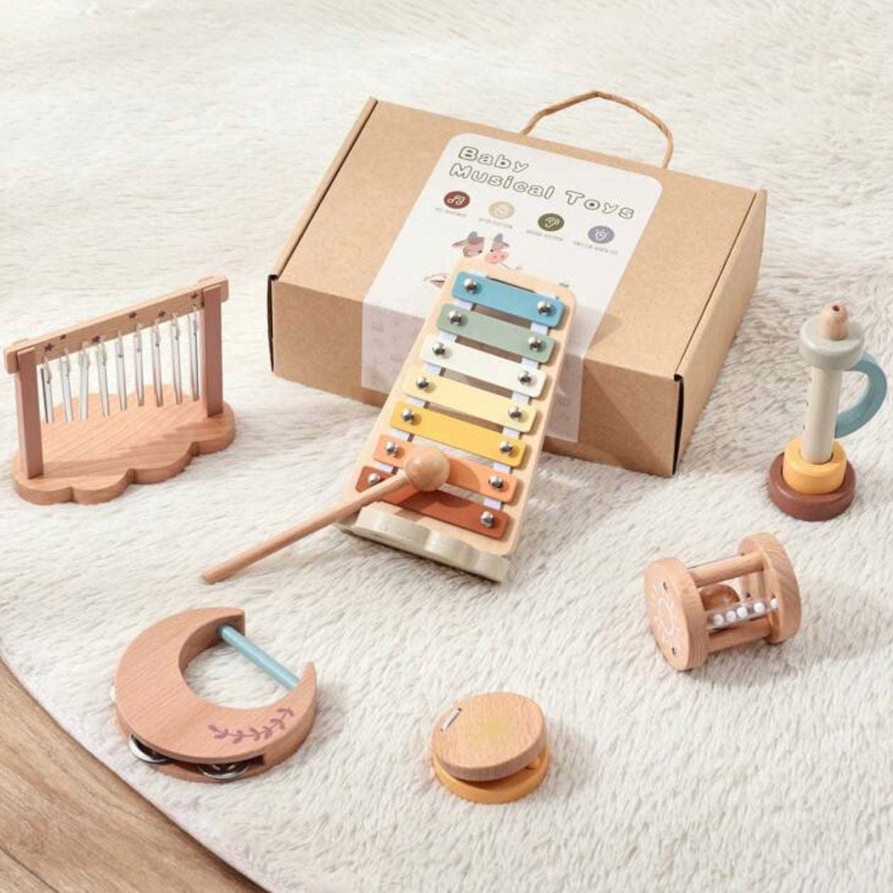 Musikinstrumente aus Holz für Kinder