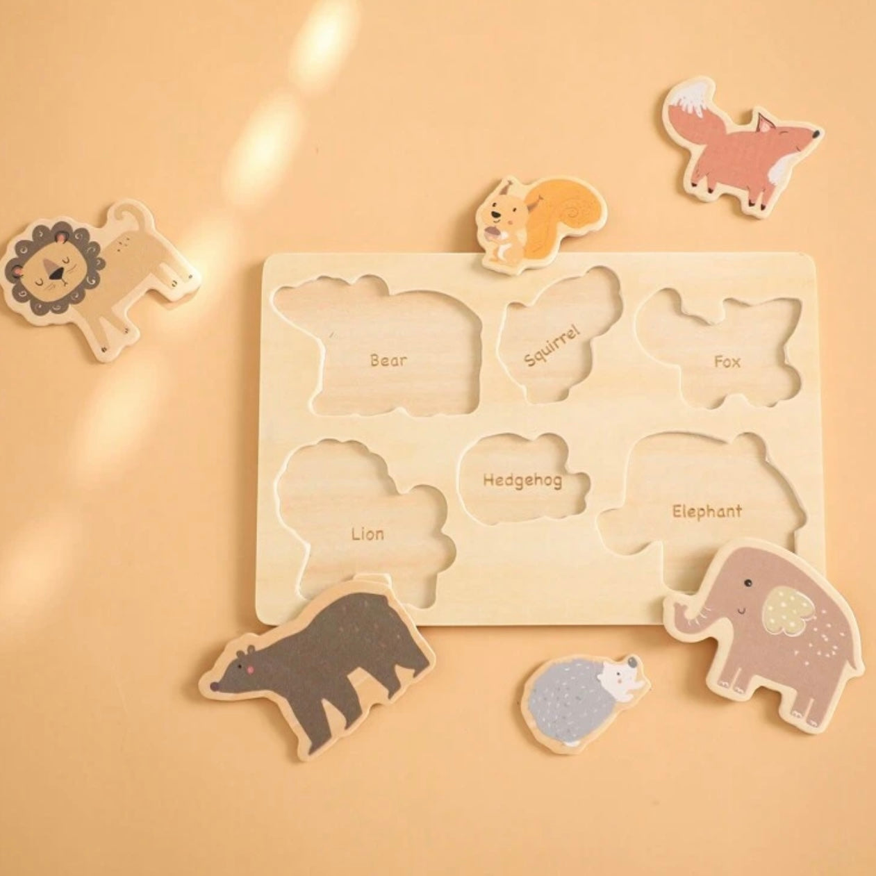 Tier-Steckpuzzle aus Holz