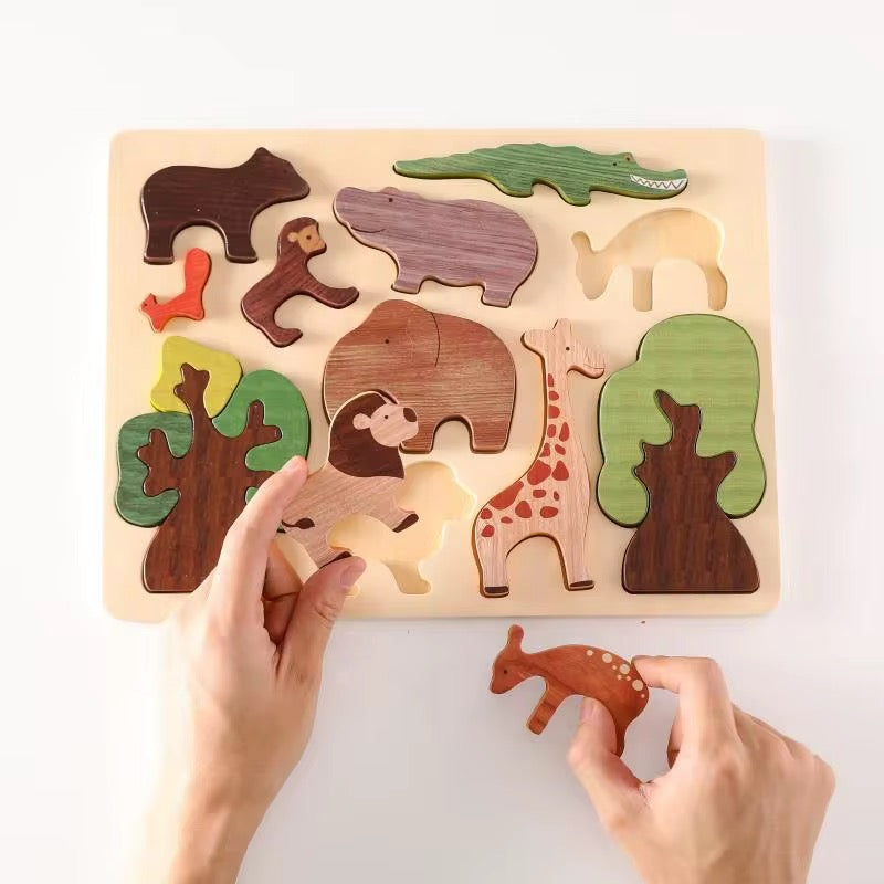 Montessori Safari Holzpuzzle