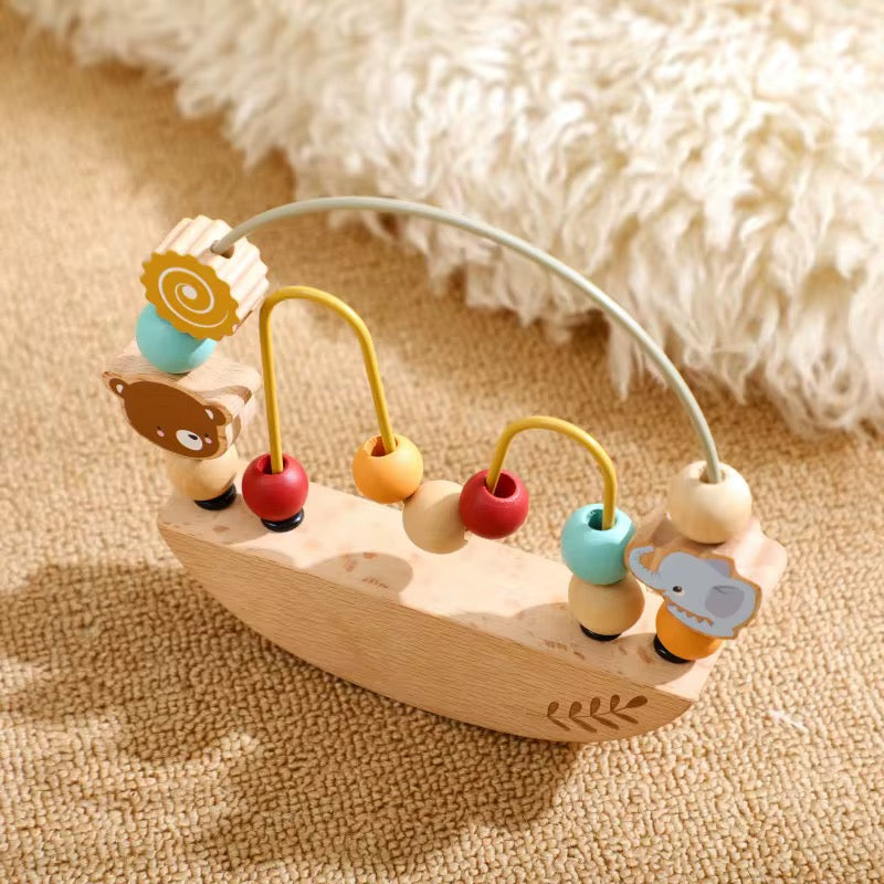 Montessori Motorikschleife aus Holz für Babys