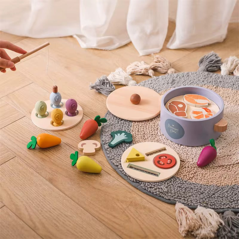 Montessori Kinder-Kochspielzeug aus Holz