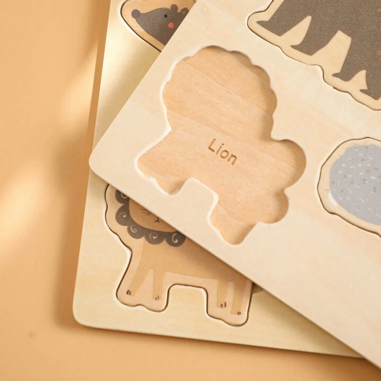 Tier-Steckpuzzle aus Holz