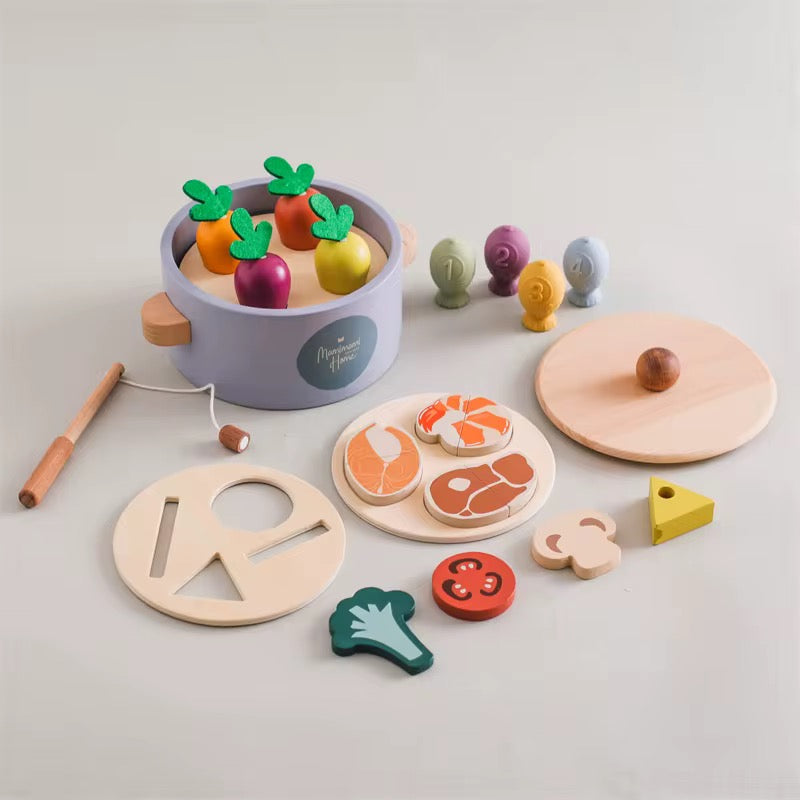 Montessori Kinder-Kochspielzeug aus Holz