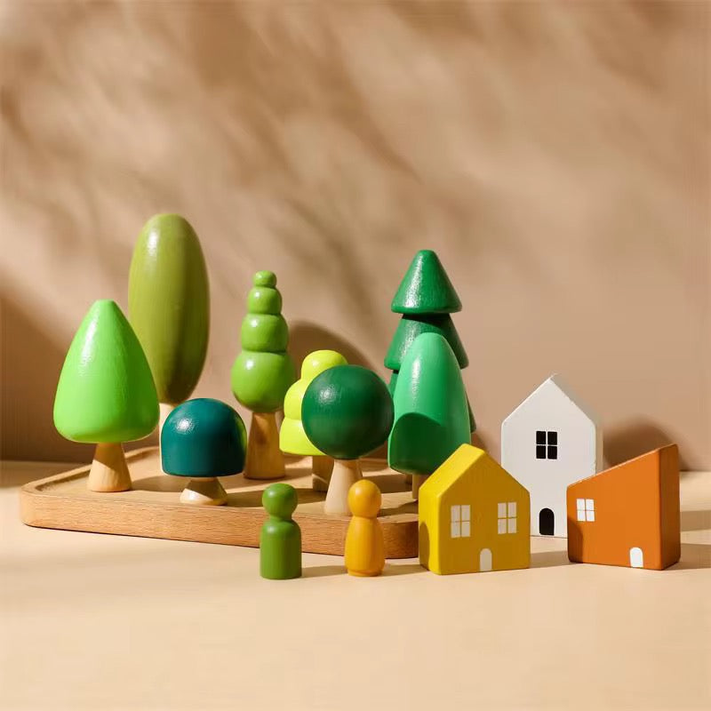 Montessori Spielwelt aus Holz für fantasievolles Spielen 🏡🌳