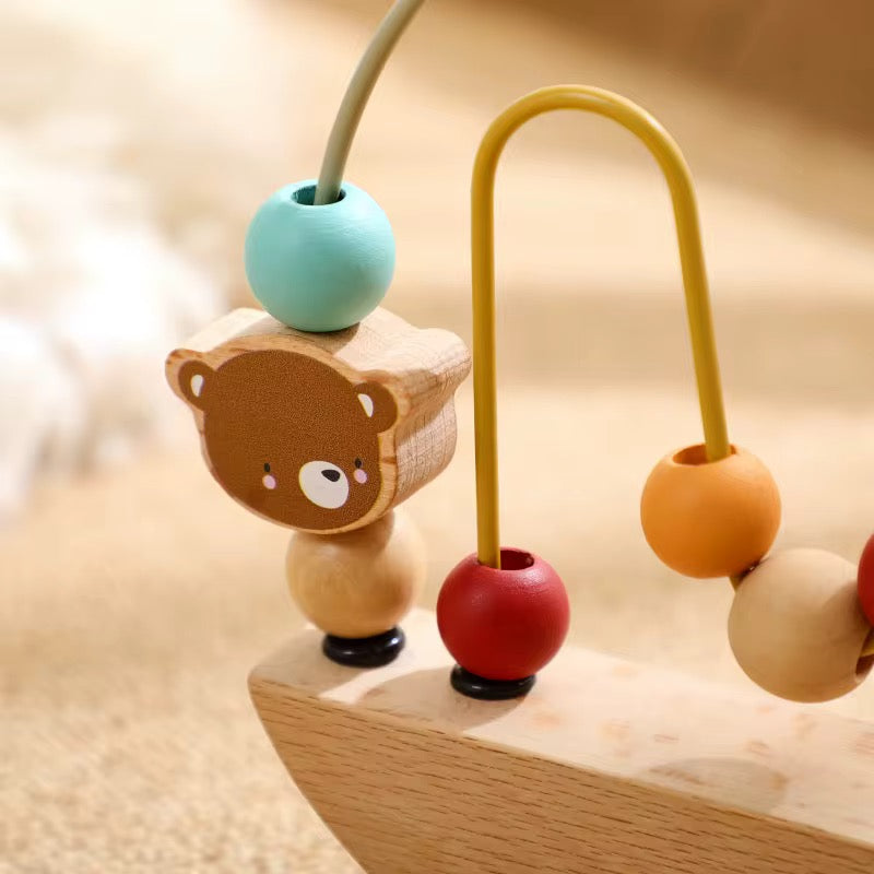 Montessori Motorikschleife aus Holz für Babys