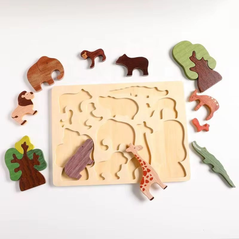 Montessori Safari Holzpuzzle