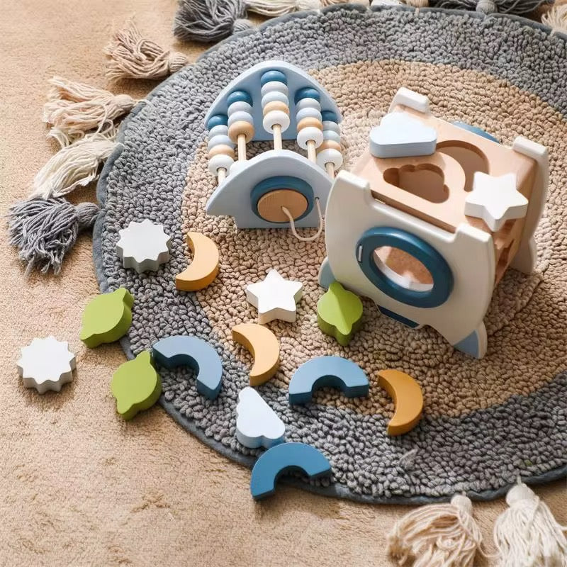 Musikalisches & pädagogisches Montessori Raketen-Holzspielzeug