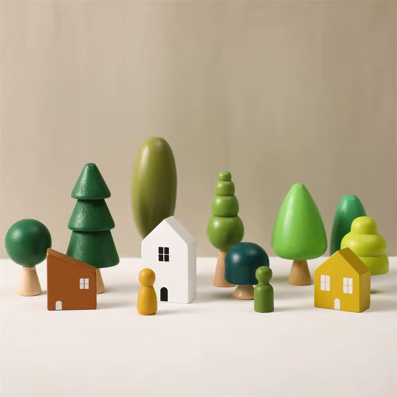 Montessori Spielwelt aus Holz für fantasievolles Spielen 🏡🌳