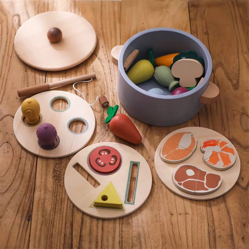 Montessori Kinder-Kochspielzeug aus Holz