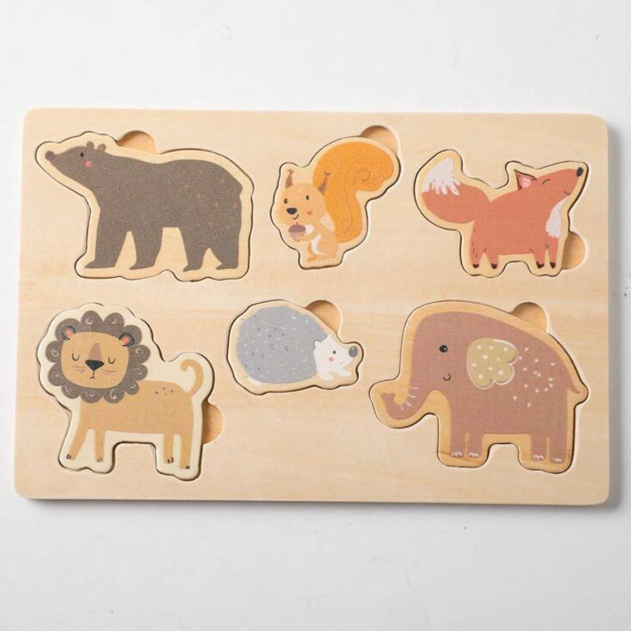 Tier-Steckpuzzle aus Holz