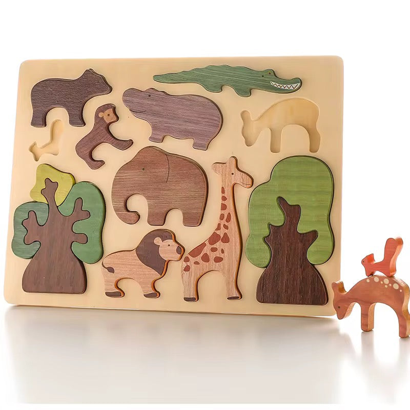 Montessori Safari Holzpuzzle