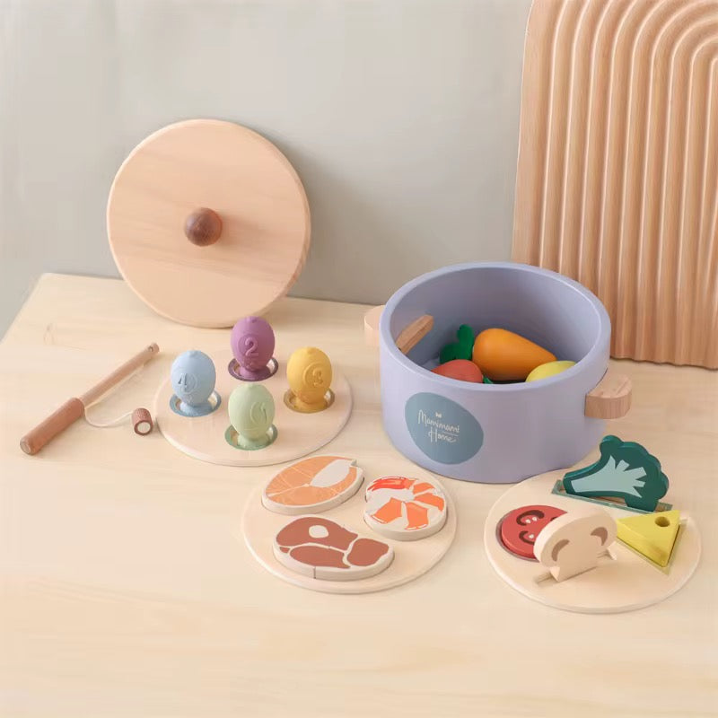 Montessori Kinder-Kochspielzeug aus Holz