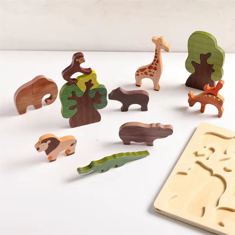 Montessori Safari Holzpuzzle